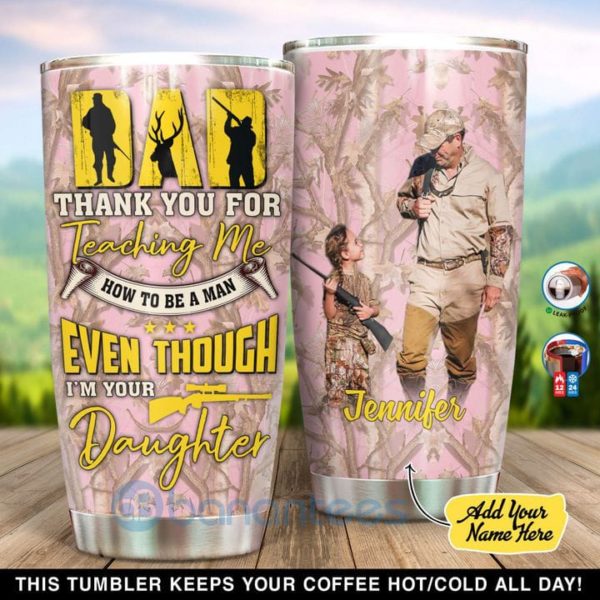 Custom Name Gift For Dad Daughter And Dad Hunting Partners Tumbler Product Photo