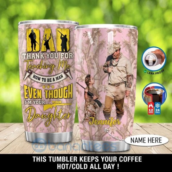 Custom Name Gift For Dad Daughter And Dad Hunting Partners Tumbler Product Photo