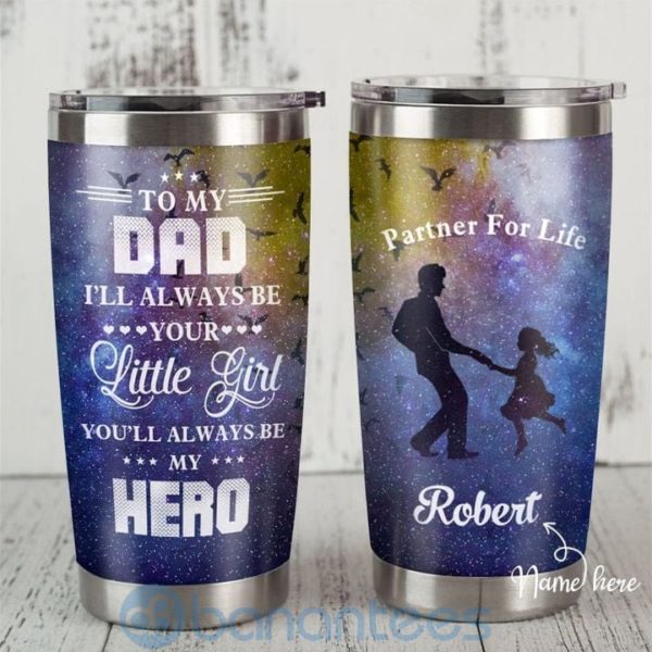 Custom Name Gift For Dad Daughter And Dad Partners Of Life Tumbler Product Photo