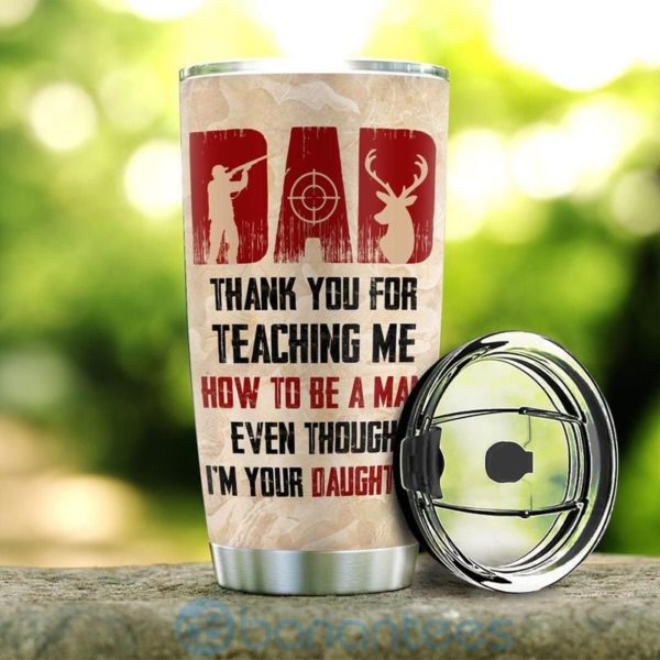 Custom Name Gift For Dad Deer Hunting Daughter To Dad Tumbler Product Photo