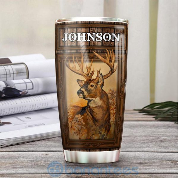Custom Name Gift For Dad Deer Hunting Tumbler Product Photo