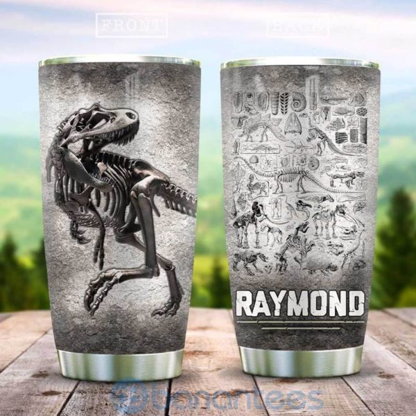 Custom Name Gift For Dad Dinosaur Fossils Tumbler Product Photo