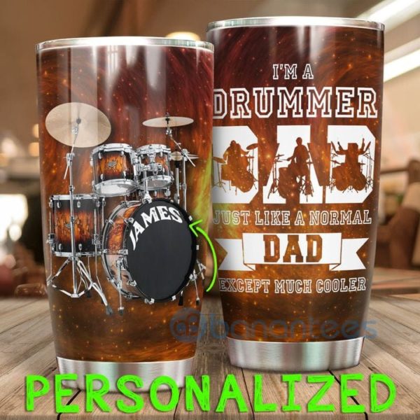 Custom Name Gift For Dad Drummer Dad Tumbler Product Photo