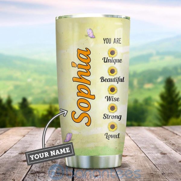 Custom Name Gift For Dad Elephant Sunflower You Are My Sunshine Tumbler Product Photo