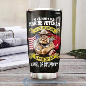 Custom Name Gift For Dad Evil Dog Marines Veteran Tumbler Product Photo
