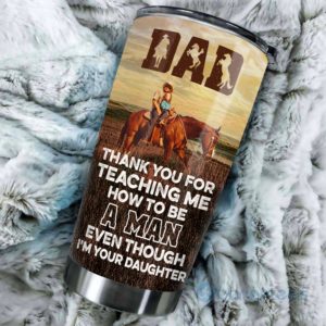 Custom Name Gift For Dad Father And Daughter Riding Partners For Life Tumbler Product Photo