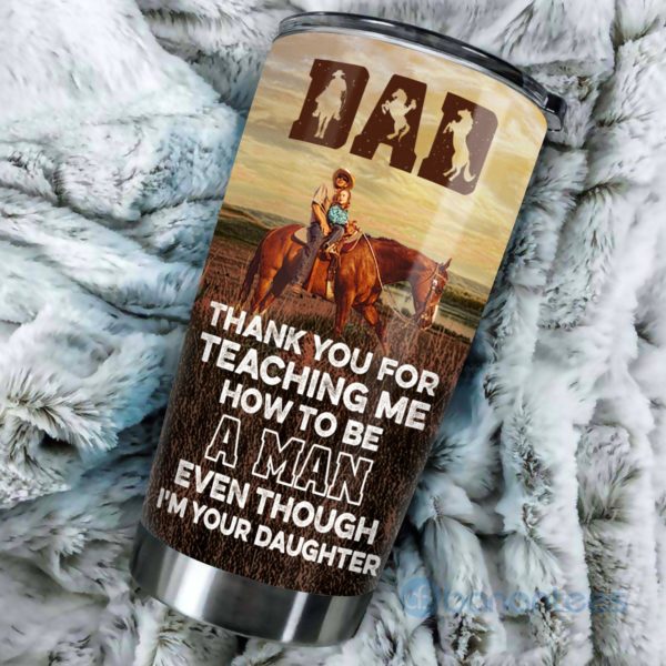 Custom Name Gift For Dad Father And Daughter Riding Partners For Life Tumbler Product Photo