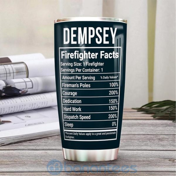 Custom Name Gift For Dad Firefighter Facts Tumbler Product Photo