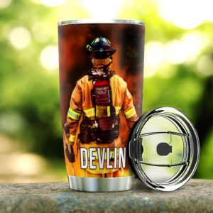 Custom Name Gift For Dad Firefighter My Mission Is Calling Tumbler Product Photo