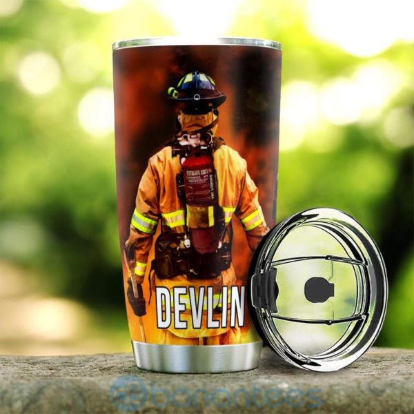 Custom Name Gift For Dad Firefighter My Mission Is Calling Tumbler Product Photo