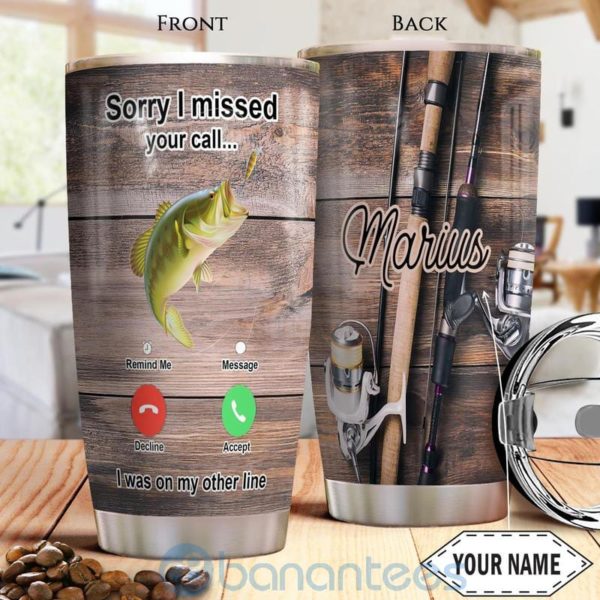Custom Name Gift For Dad Fishing Calling Tumbler Product Photo