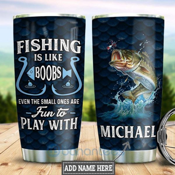 Custom Name Gift For Dad Fishing Fun Tumbler Product Photo