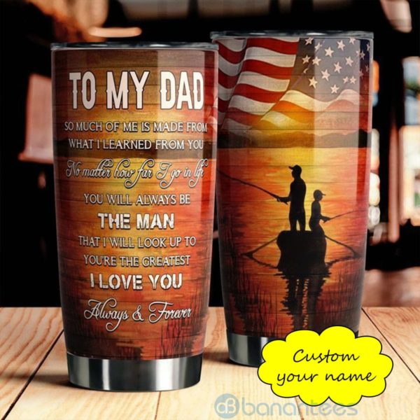 Custom Name Gift For Dad Fishing Time With Son Tumbler Product Photo