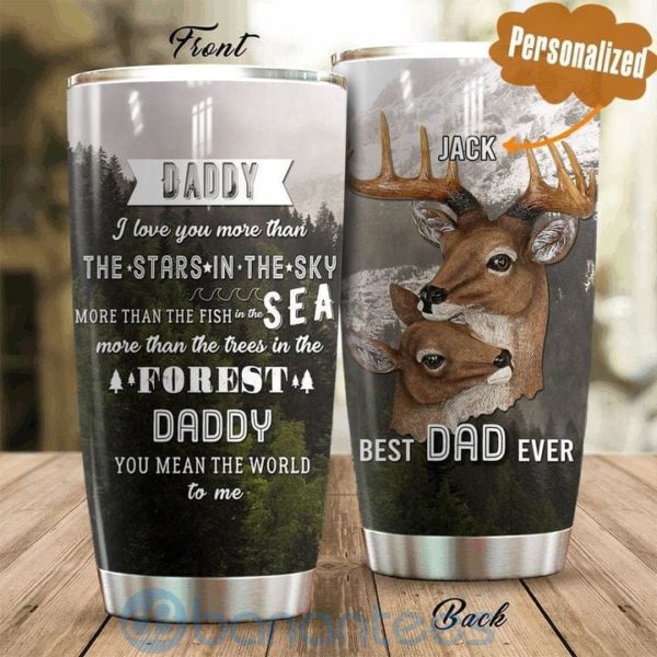 Custom Name Gift For Dad Forest Hunting Daddy Tumbler Product Photo