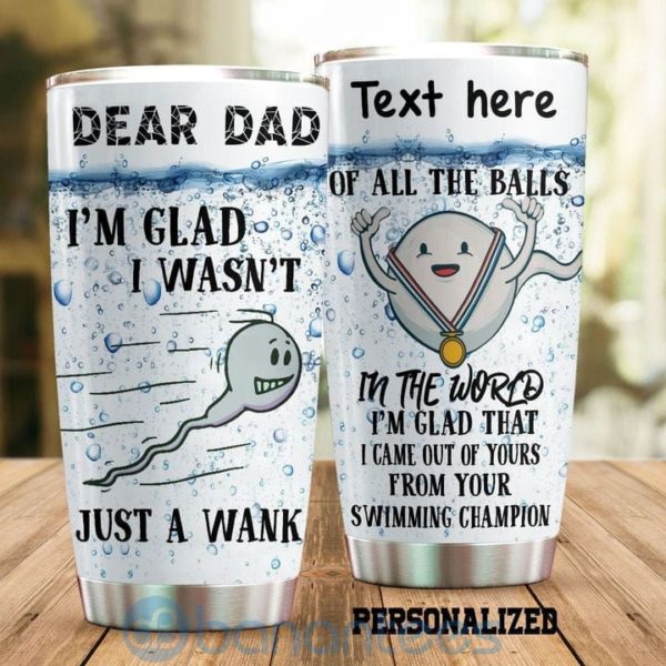 Custom Name Gift For Dad Funny Your Swimming Champion Tumbler Product Photo