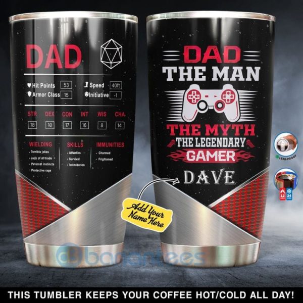 Custom Name Gift For Dad Gamer Dad Tumbler Product Photo