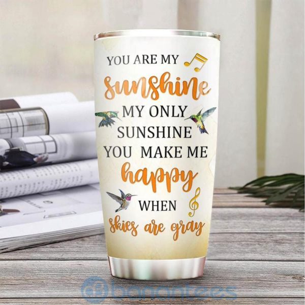 Custom Name Gift For Dad Hummingbird Sunflower Tumbler Product Photo