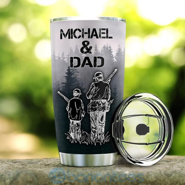 Custom Name Gift For Dad Hunting Dad And Son Tumbler Product Photo