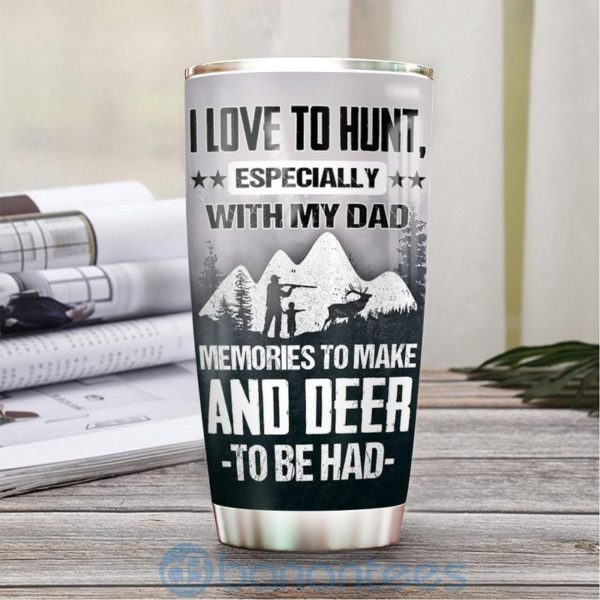 Custom Name Gift For Dad Hunting Dad And Son Tumbler Product Photo