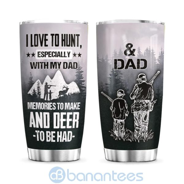 Custom Name Gift For Dad Hunting Dad And Son Tumbler Product Photo