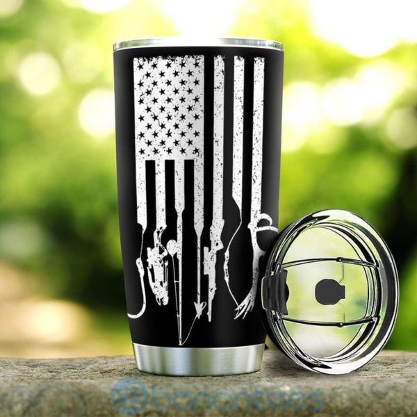 Custom Name Gift For Dad Hunting Fishing Life DNA Tumbler Product Photo