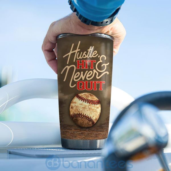 Custom Name Gift For Dad Hustle Hit And Never Quit Tumbler Product Photo