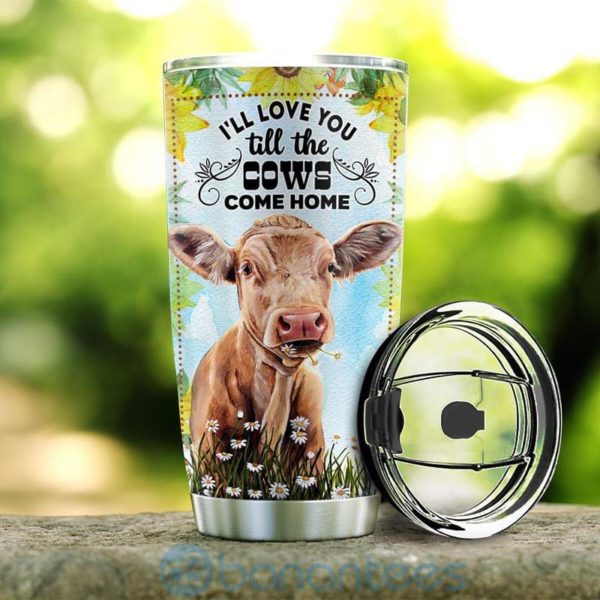 Custom Name Gift For Dad I Love You Till The Cow Come Home Tumbler Product Photo