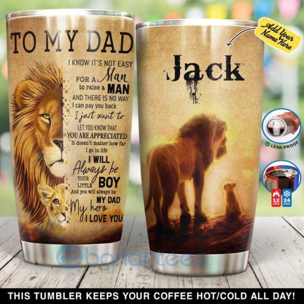 Custom Name Gift For Dad Lion Dad You Are Appreciated Tumbler Product Photo