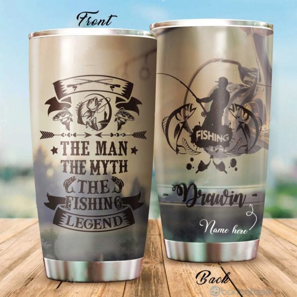 Custom Name Gift For Dad Man Myth Fishing Legend Tumbler Product Photo