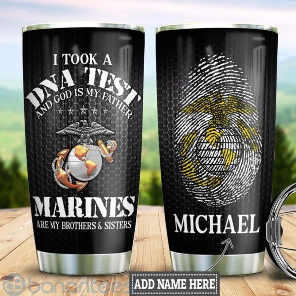 Custom Name Gift For Dad Marine Corps DNA Tumbler Product Photo