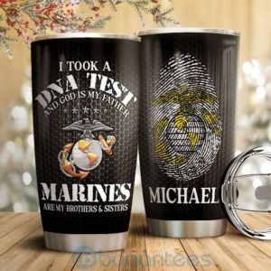 Custom Name Gift For Dad Marine Corps DNA Tumbler Product Photo
