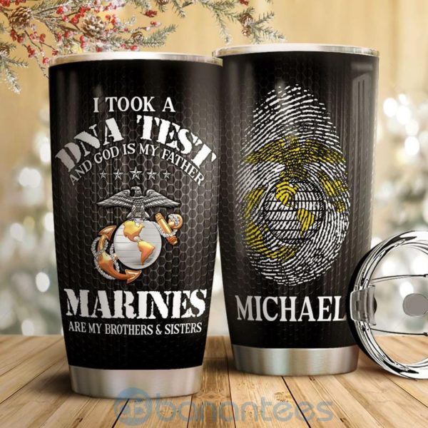 Custom Name Gift For Dad Marine Corps DNA Tumbler Product Photo