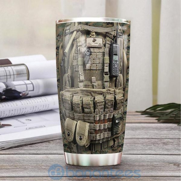 Custom Name Gift For Dad Marine Facts Tumbler Product Photo