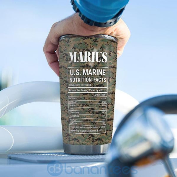 Custom Name Gift For Dad Marine Facts Tumbler Product Photo