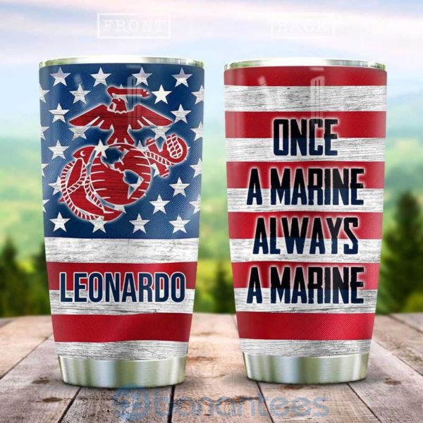 Custom Name Gift For Dad Marine Forever Tumbler Product Photo