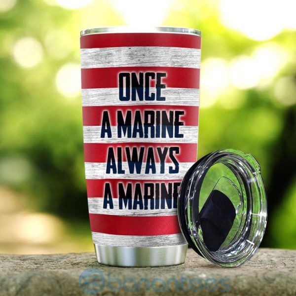 Custom Name Gift For Dad Marine Forever Tumbler Product Photo