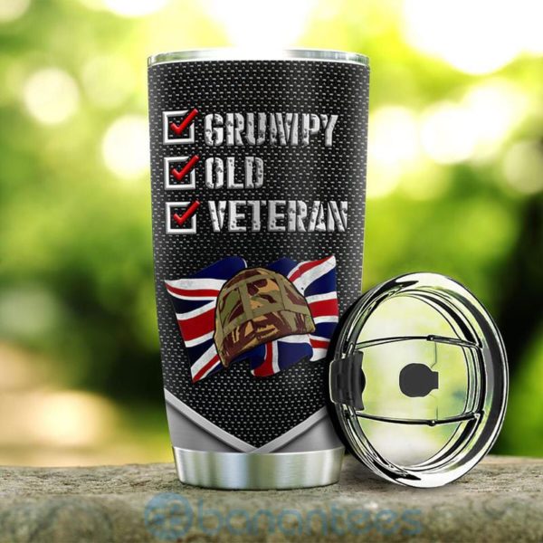 Custom Name Gift For Dad Metal Grumpy Marine Corps Veteran Tumbler Product Photo