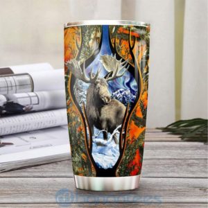 Custom Name Gift For Dad Moose Hunting Tumbler Product Photo