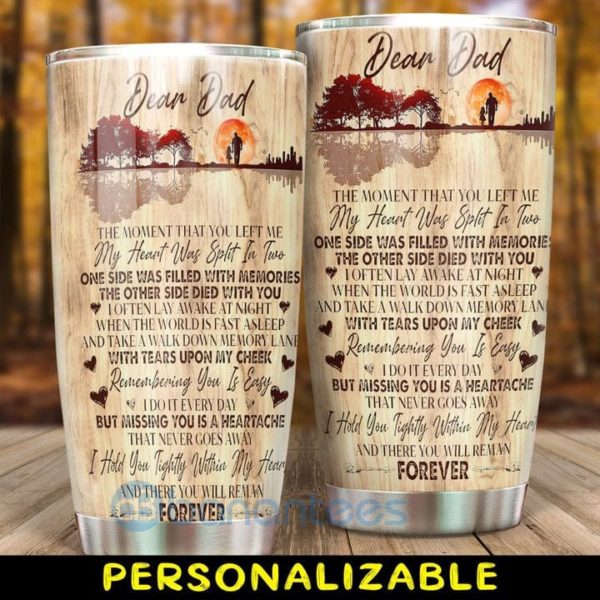 Custom Name Gift For Dad My Angel Dad I Love You And Miss You Tumbler Product Photo
