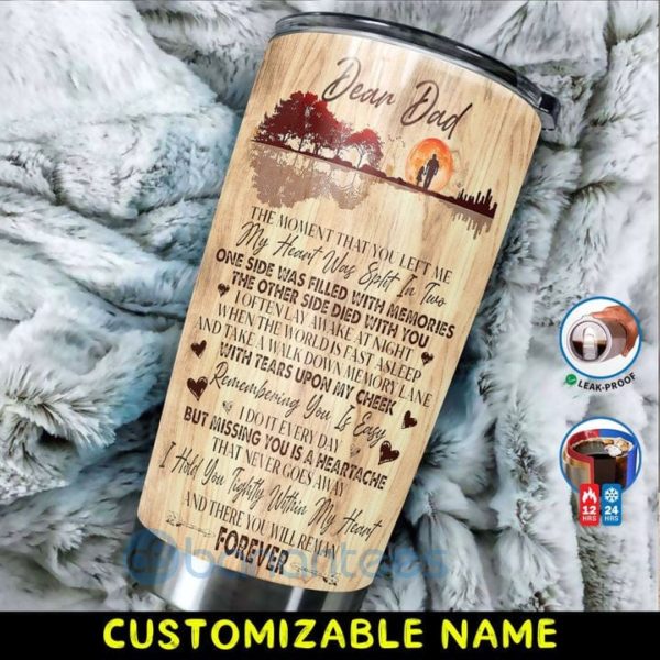 Custom Name Gift For Dad My Angel Dad I Love You And Miss You Tumbler Product Photo