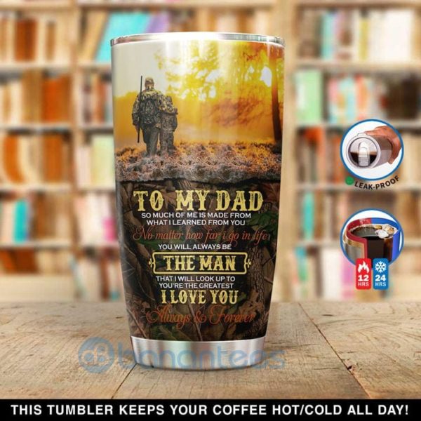 Custom Name Gift For Dad My Dad My Hunting Partner Tumbler Product Photo
