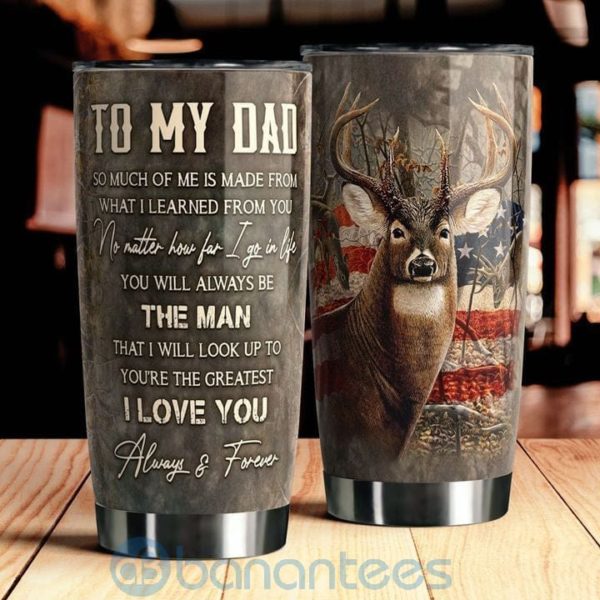 Custom Name Gift For Dad My Dad The Man I Love Hunting Dad Tumbler Product Photo