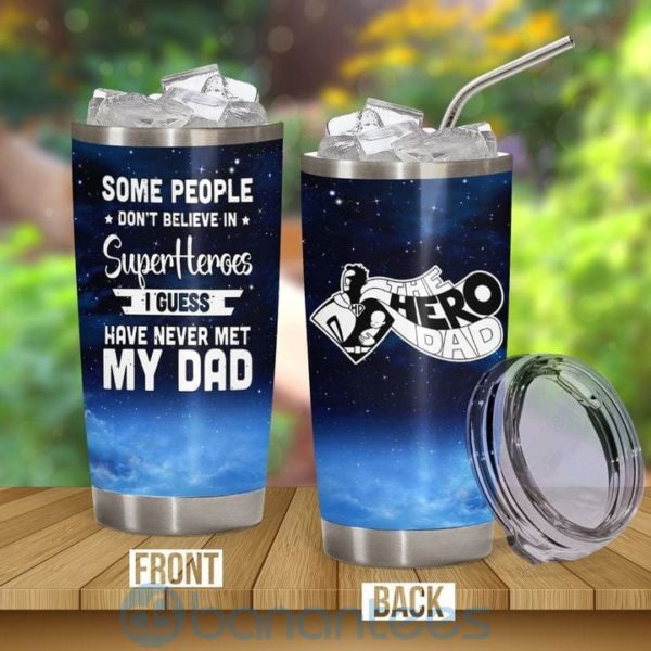 Custom Name Gift For Dad My Hero Dad Tumbler Product Photo