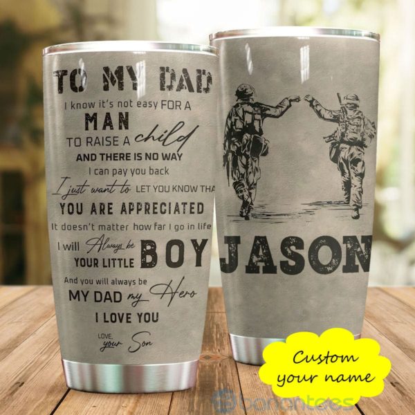 Custom Name Gift For Dad My Veteran Dad Tumbler Product Photo