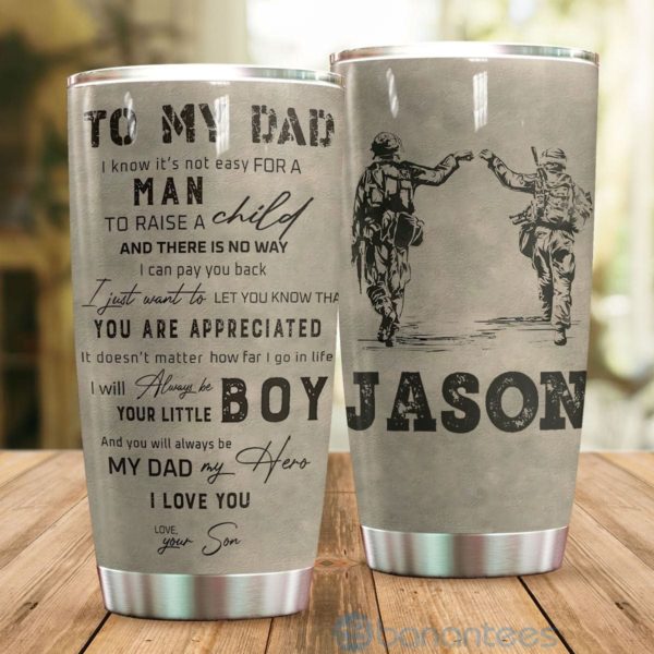 Custom Name Gift For Dad My Veteran Dad Tumbler Product Photo