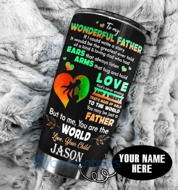 Custom Name Gift For Dad My Wonderful Father Tumbler Product Photo