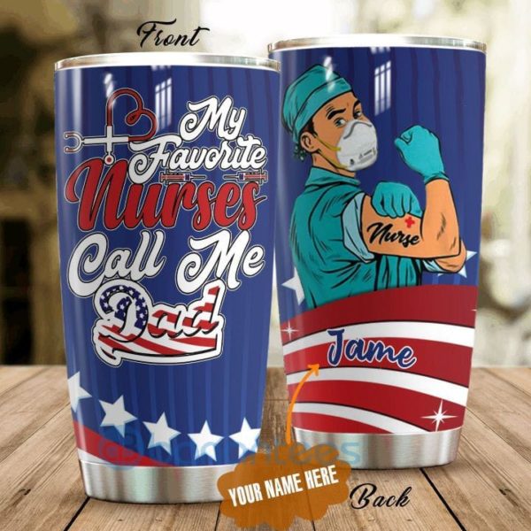 Custom Name Gift For Dad Nurse Dad Tumbler Product Photo