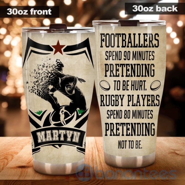 Custom Name Gift For Dad Rugby Player Dad Tumbler Product Photo