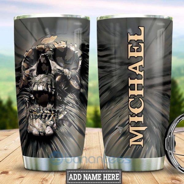 Custom Name Gift For Dad Skull Break Tumbler Product Photo