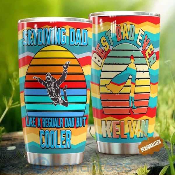 Custom Name Gift For Dad Skydiving Dad Tumbler Product Photo